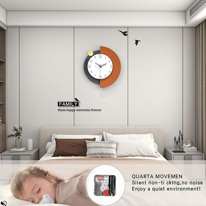 FLEBLE Modern Wall Clocks for Living Room Decor Large Decorative Wall Clock - Image 4