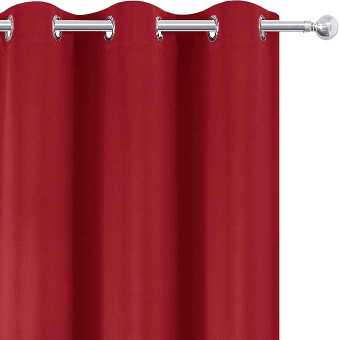 LEMOMO Bright Red Blackout Curtains 66 x 63 Inch Length/Set of 2 Curtain - Image 7