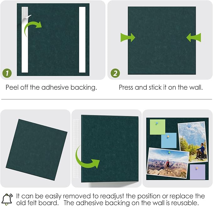 MaxGear Large Cork Board for Wall 36" x 24", Dark Green Bulletin Board - Image 5