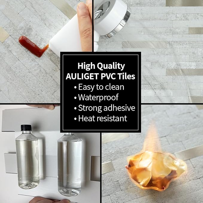 AULIGET 20 Sheets Faux Stone Peel and Stick Backsplash - Image 6