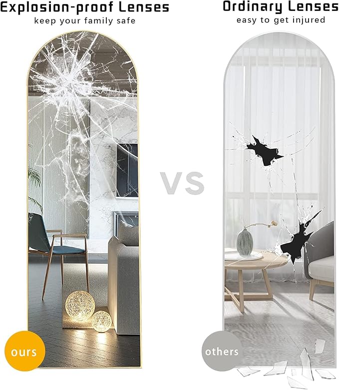 Floor Mirror, Arched Mirror Full Length, Freestanding Mirrors, Arch Floor - Image 6