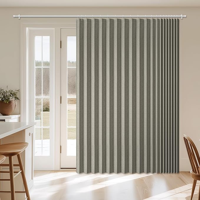 AJAZZ Blackout Accordion Door Curtain 98"x84" Grey - Image 9