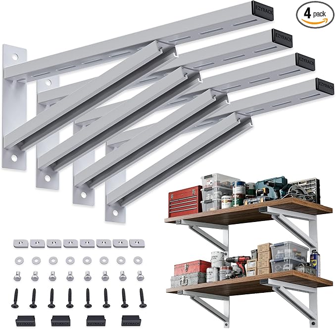 Heavy Duty Metal Brackets for Garage Wall Shelving, Modular Wall Mounted by Ezyrack