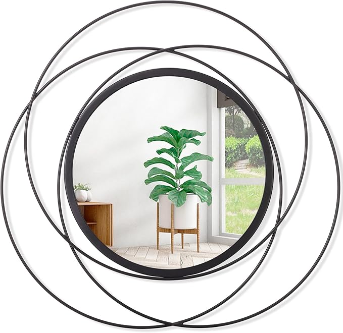 Round Decorative Wall Mirror, Art Small Round Wall Home Mirror, Decor Living by HLFMVWE
