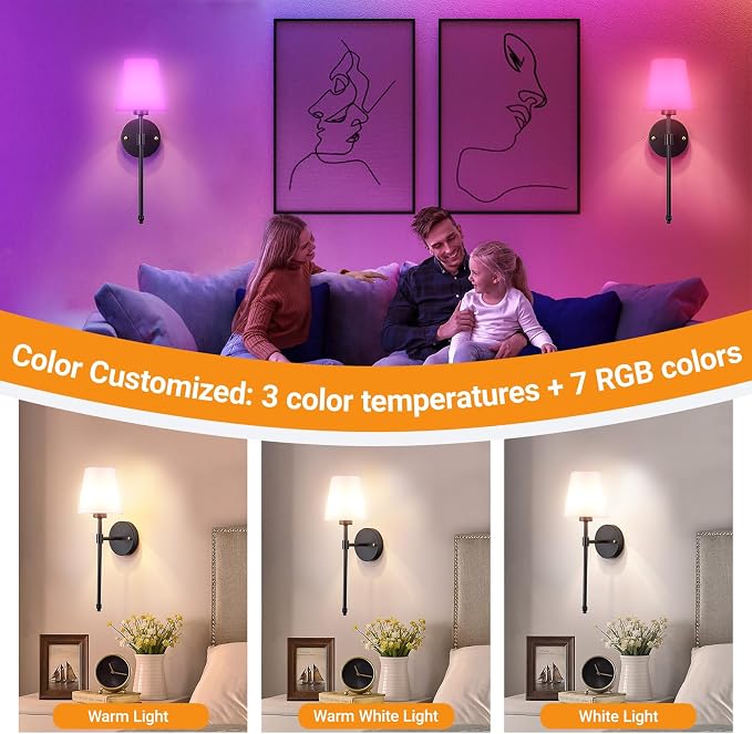 Battery Operated Wall Sconces Set Of 2, Wireless Battery Wall Light - Image 5