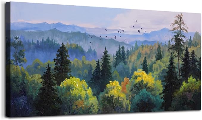 Ardemy Forest Landscape Canvas Painting 40"x20" by Ardemy