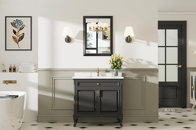 Briivue 22x30 Inch Black Bathroom Mirror - Image 3