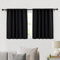 RYB HOME Short Black Curtains for Bedroom, W42 x L36 inch, 2 Panels by RYBHOME