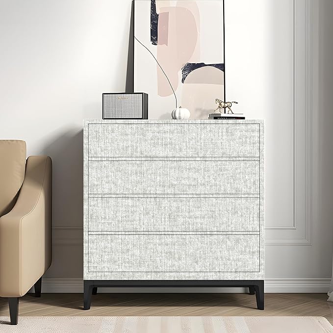 Grey Grasscloth Peel and Stick Wallpaper, Textured Vintage Contact Paper - Image 7