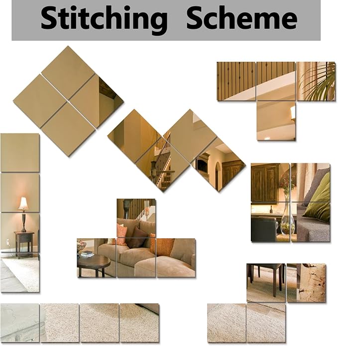 Wall Mirrors for Bedroom Door, Unbreakable Full Length Wall Mirrors Tiles - Image 3