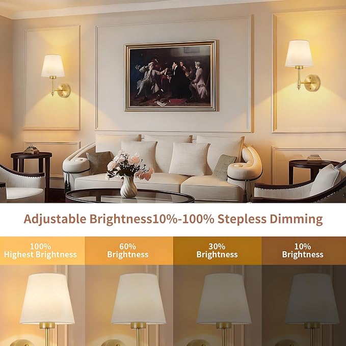Battery Operated Wall Sconce Set of 2, Rechargeable Wireless Wall Lights - Image 6
