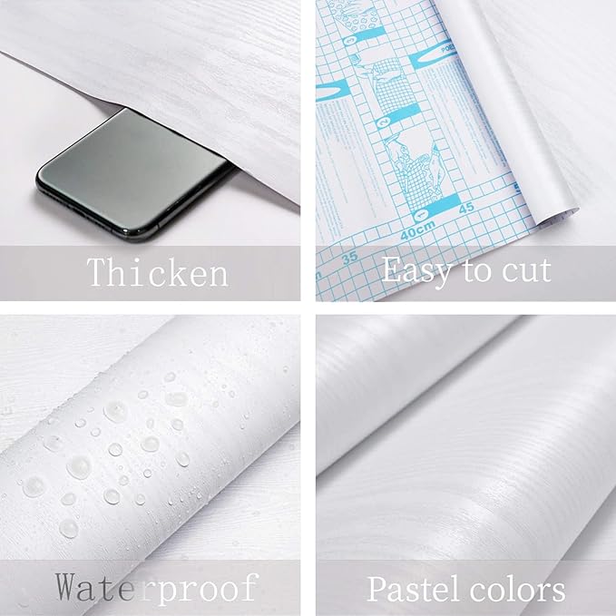 Heroad Peel and Stick Wallpaper 17.5" x 393" Wood Contact Paper Wood Wallpaper - Image 2