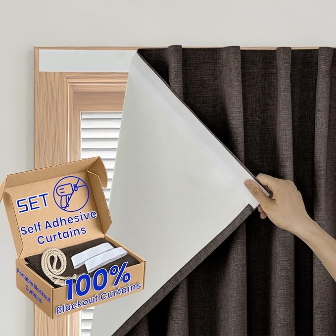 Magic Tape 100% Blackout Curtain by Sovtfides