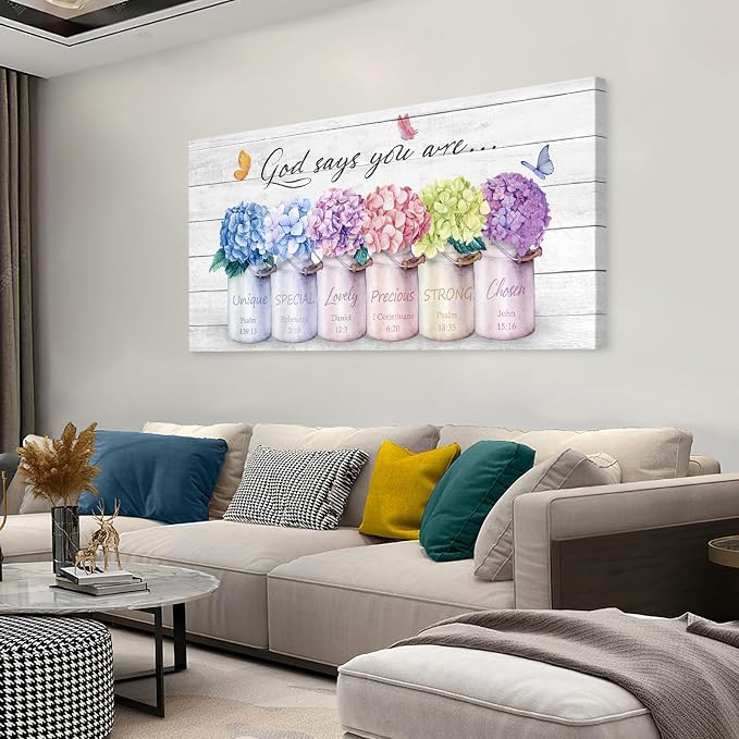 Cao Gen Decor ArtH43075 Inspirational Bible Verse Wall Art: God Says You Are - Image 4