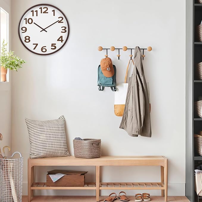 Modern Wood Farmhouse Wall Clock 16 Inch Large Vintage Wall Clocks Battery - Image 2