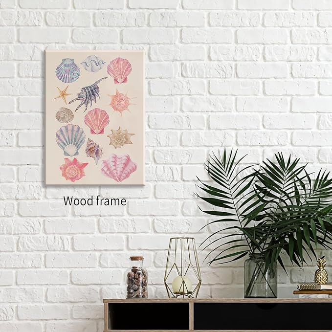 Pink Shell Posters Funky Coastal Cowgirl Wall Art Vintage Beach House - Image 5