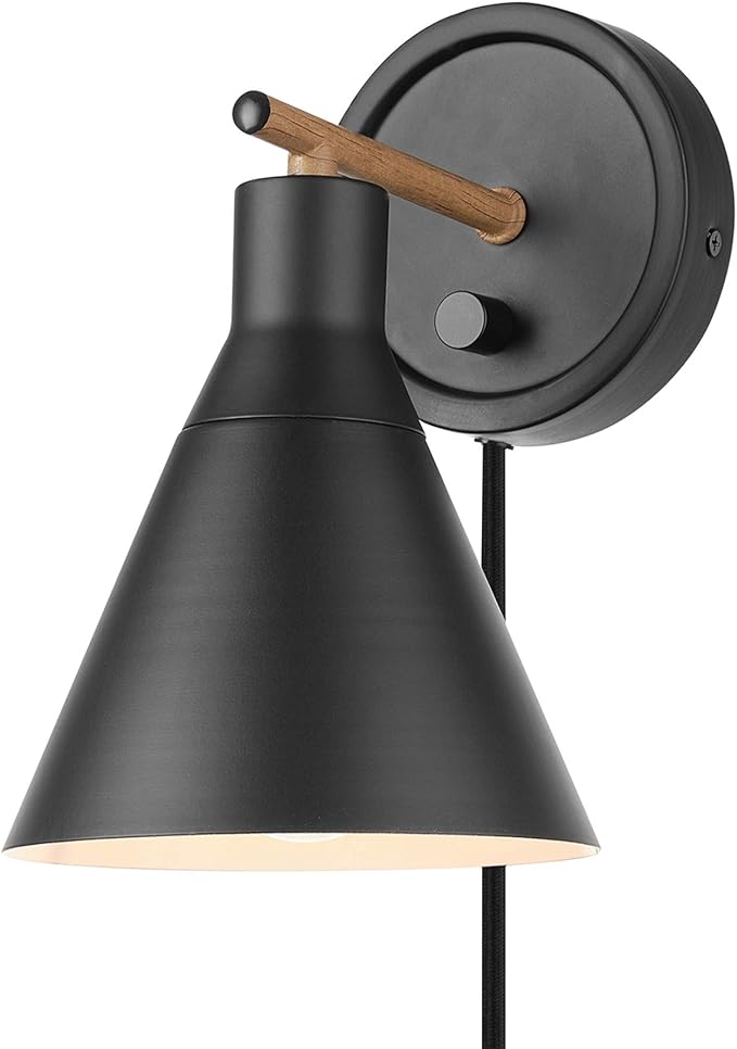 Globe Electric 51725 1-Light Dimmable Plug-in or Hardwire Wall Sconce, Matte by GlobeElectric