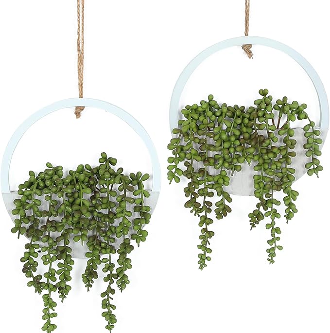 Artificial Hanging Plants Hanging Planter Fake Succulents Artificial String of by Hobyhoon