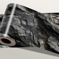 Stone Wallpaper Border 196x4 Inch Peel and Stick Wall Border Dark Slate Rock by IOHEFY