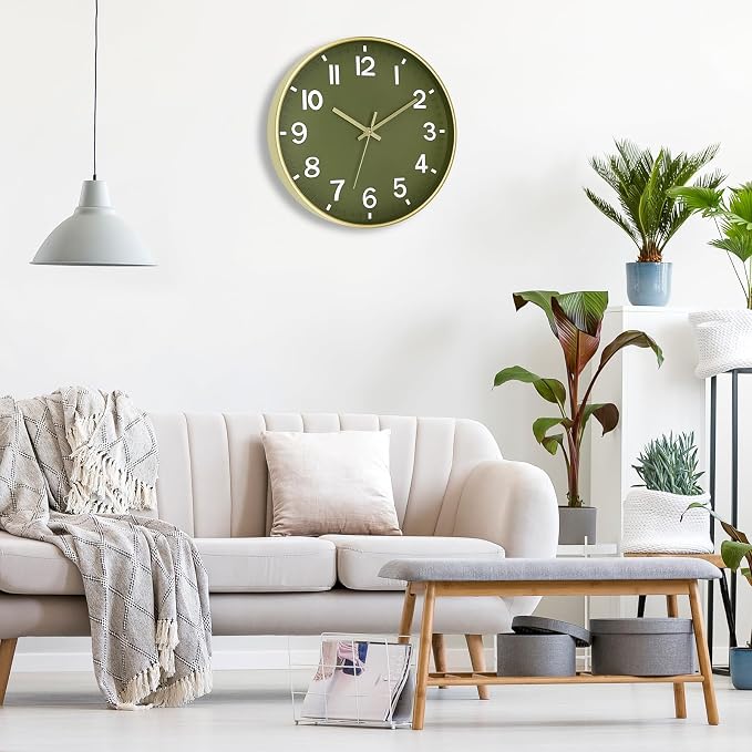 Foxtop Modern Wall Clock Silent Non-Ticking Battery Operated Round Quartz 12 - Image 5