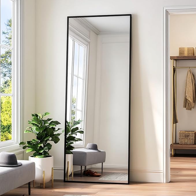 KOCUUY 72x30 Inch Large Black Wall Mounted Mirror, Aluminum Framed Decorative - Image 6