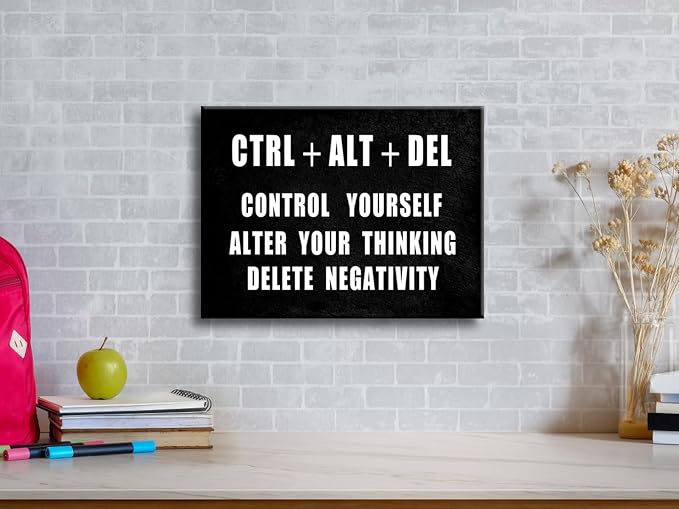 Pyradecor Motivational CTRL+ALT+DEL Classroom Positive Quotes Inspirational - Image 3