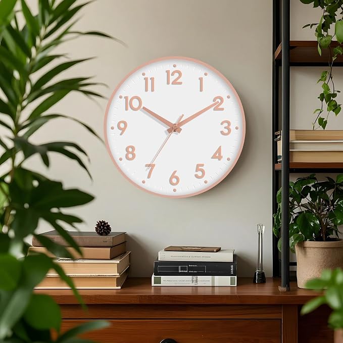 Mosewa Wall Clock 12 Inch, Battery Operated Silent Non-Ticking Modern Analog - Image 2