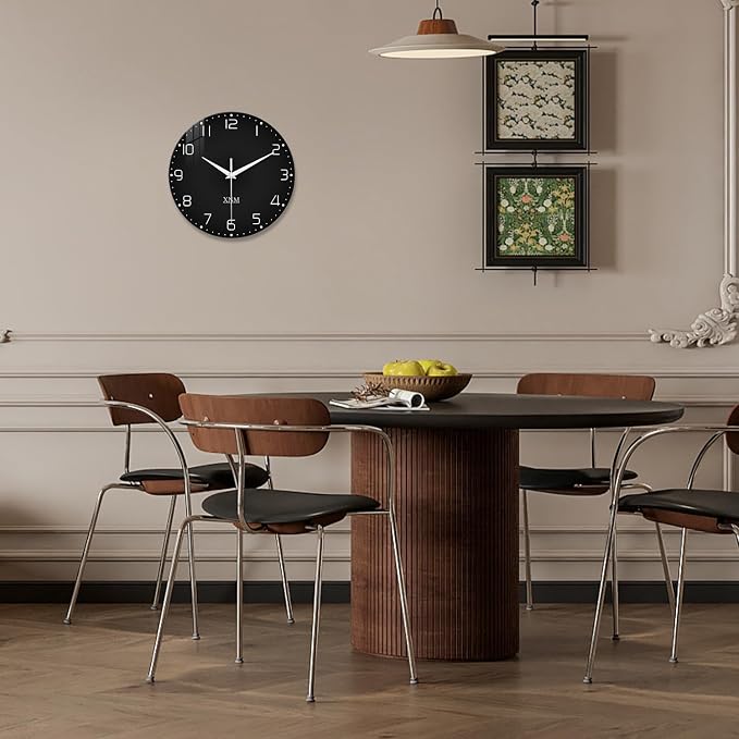 XNM Decorative Wall Clocks Battery Operated 14 Inch Black Wall Clock - Image 7