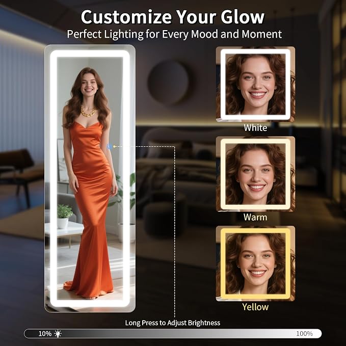 Koonmi Full Length Mirror with LED Lights, Big Mirror - Image 5