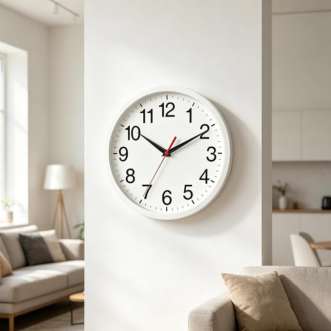 Rohioue Wall Clock Modern 8 Inch Battery Operated Silent Non Ticking Small - Image 7