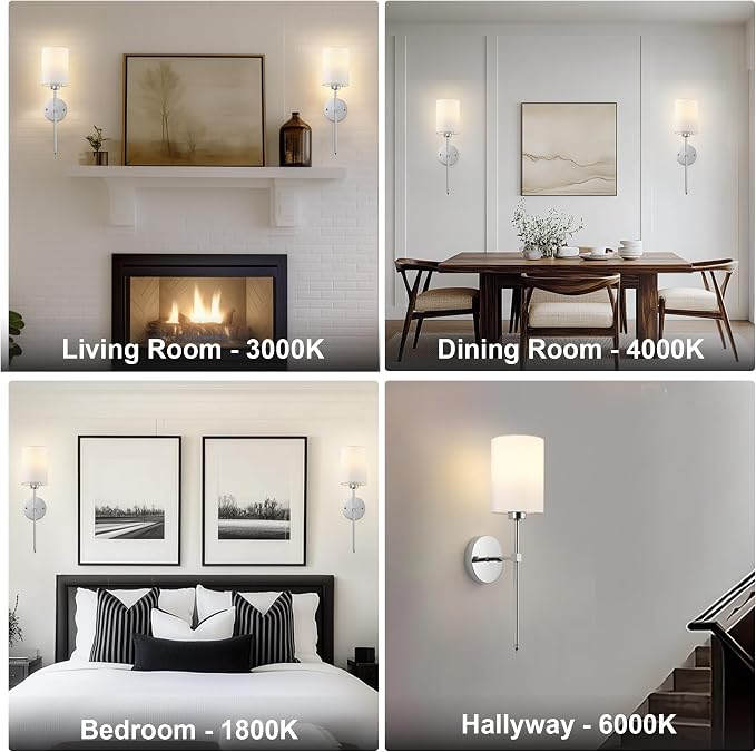 Battery Operated Wall Sconce Set of Two, Wireless Rechargeable Wall Light - Image 8