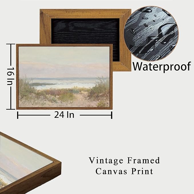 OIQArtOIQ Vintage Landscape Canvas Wall Art Framed Natural Scenery Painting - Image 4
