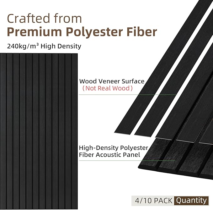 TO-TH Wood-Look Acoustic Wall Panels, 10 Pack 47.2” x 23.6” Acoustic Panels - Image 2