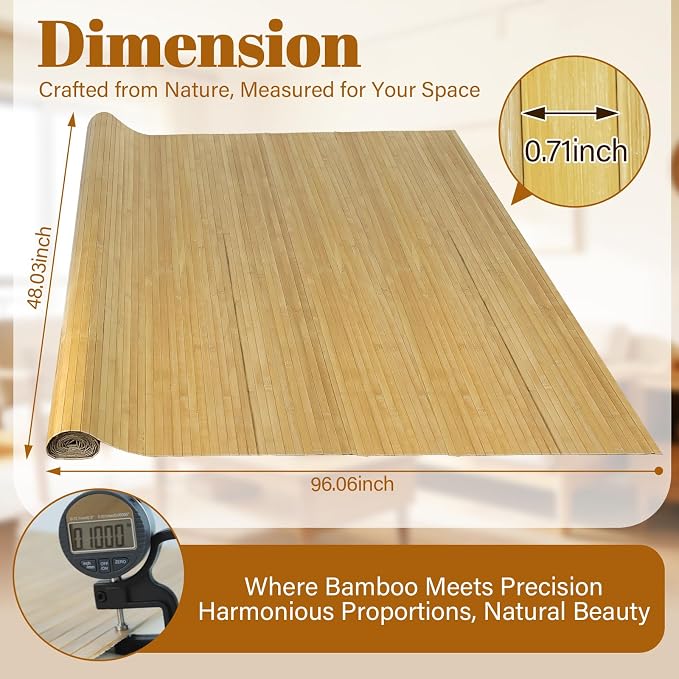 Natural Bamboo Wall Panel for Interior Wall Decor, Pole Wrap Wainscoting Wall - Image 2