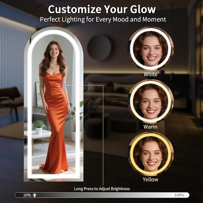 Koonmi LED Full Length Mirror, Lighted Floor Mirrors - Image 3