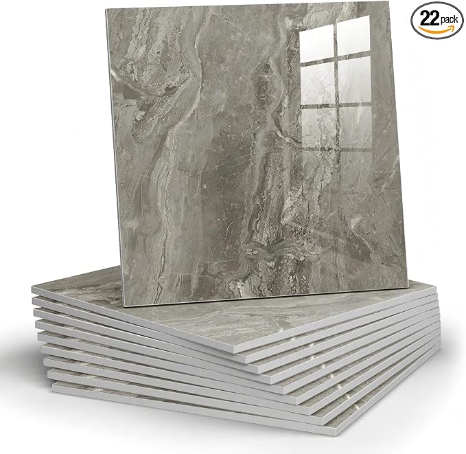 Chejiaye 22pcs Marble Peel and Stick Backsplash Waterproof Washroom Wall Panels by Chejiaye