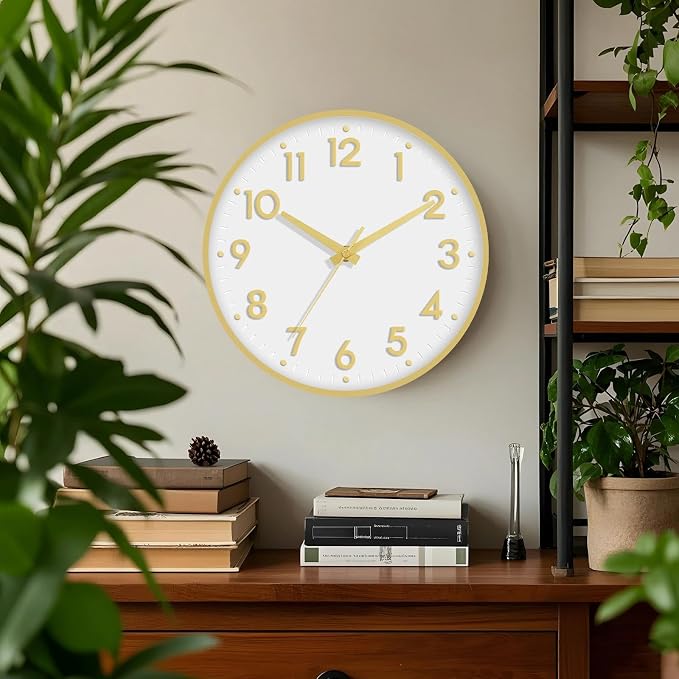 Mosewa Wall Clock 10 Inch, Battery Operated Silent Non-Ticking Modern Analog - Image 2