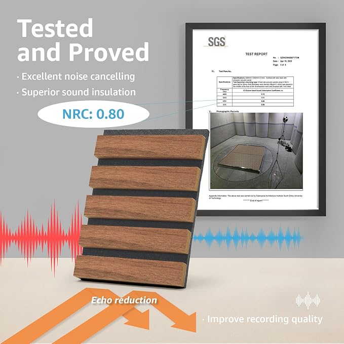 Art3d 4-Piece Wood Slat Acoustic Panels - Image 2