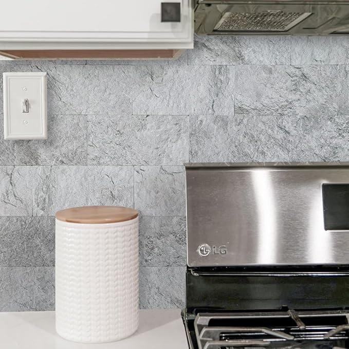 AULIGET 2-Piece Light Slate Peel and Stick Backsplash Wall Tiles, Laundry Room - Image 6