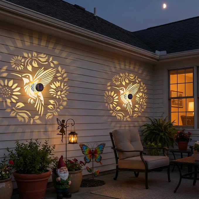 2 Pack Solar Fence Lights Metal Solar Powered Outdoor Wall Deck Step Lights - Image 3