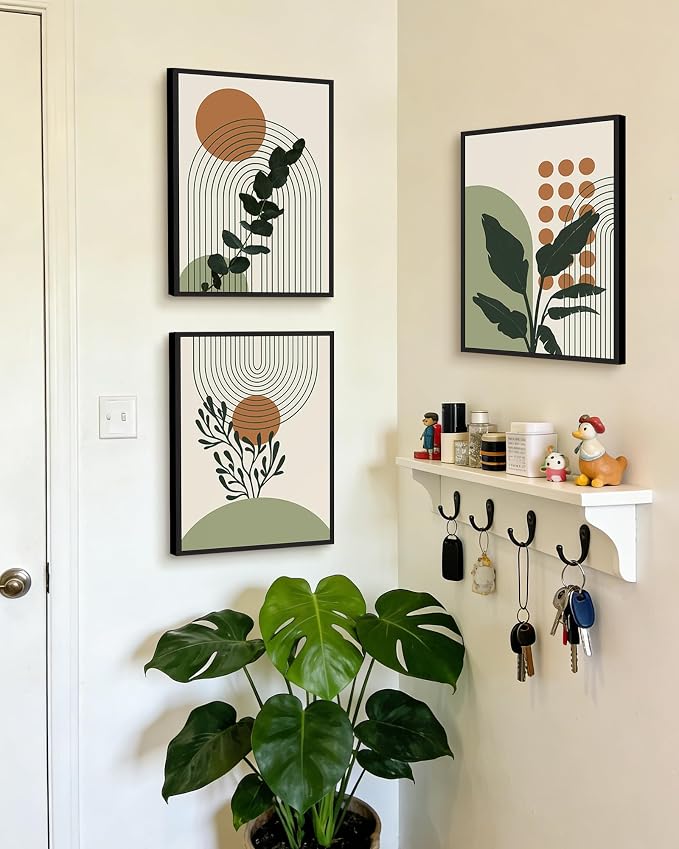 PHOPAGO Boho Plant Wall Art Green Botanical Bohemain Framed Wall Printing - Image 5