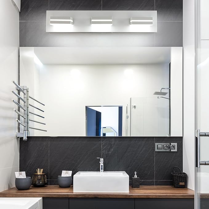 SineRise LED Modern Bathroom Vanity Light Fixtures, Matte White Modern Acrylic - Image 6