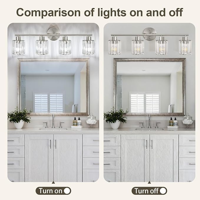 Crystal Bathroom Light Fixtures, Bathroom Lighting Fixtures Over Mirror - Image 7