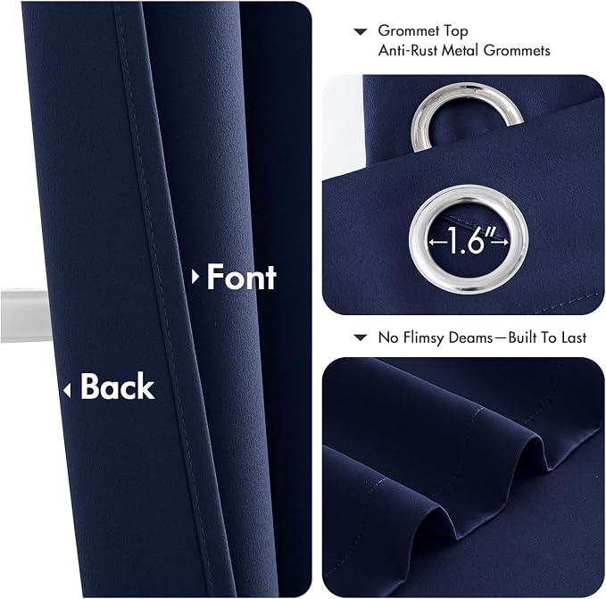 MIULEE Blackout Curtains for Bedroom Living Room 2 Panels, Thermal Insulated - Image 4