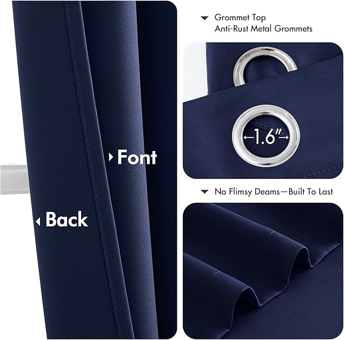 MIULEE Blackout Curtains for Bedroom Living Room 2 Panels, Thermal Insulated - Image 4