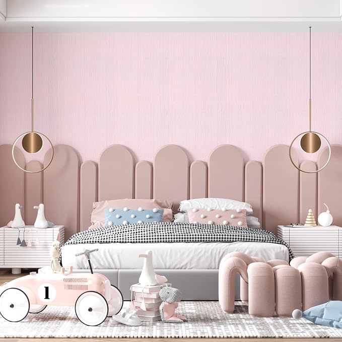 Pink Grasscloth Peel and Stick Wallpaper Texture Contact Paper A Set of 15.7" X - Image 7