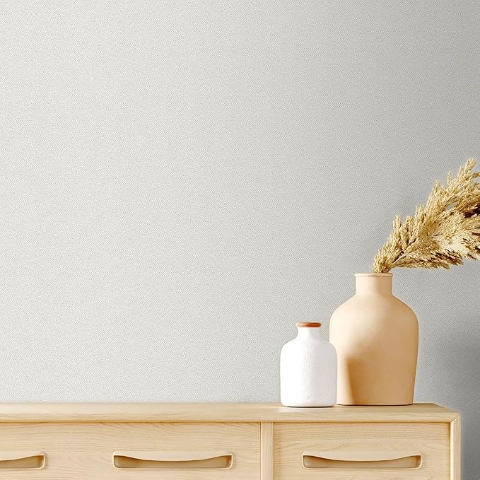 SHUFA White Cotton-Like Textured Grasscloth Wallpaper Matte Thick Real Woven - Image 4