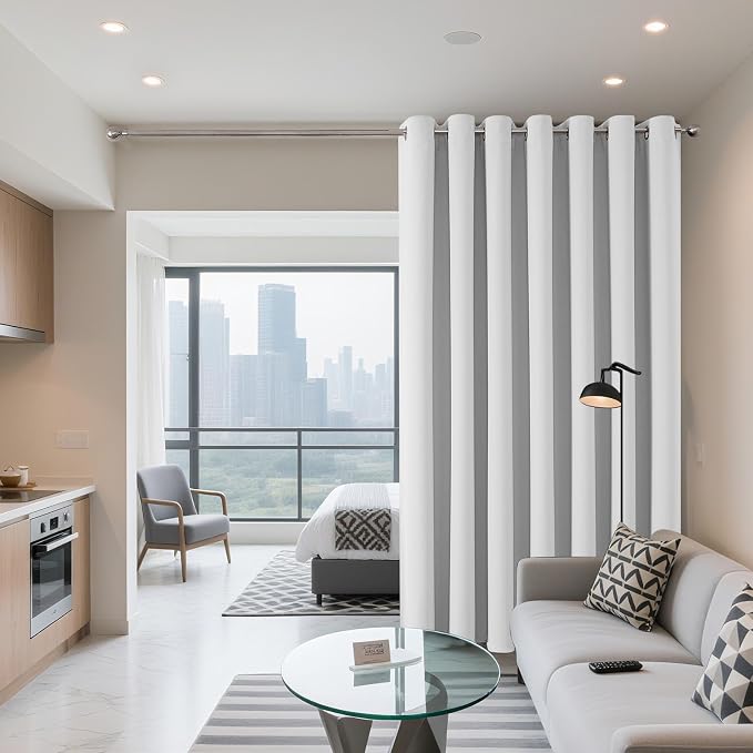 Joydeco Blackout Patio Sliding Door Curtains 84 Inches Long, Grommet Privacy - Image 2