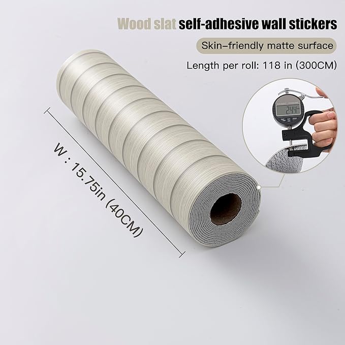 Peel and Stick PVC Slat Wall Panels, Wood Grain Self-Adhesive Soundproof - Image 4