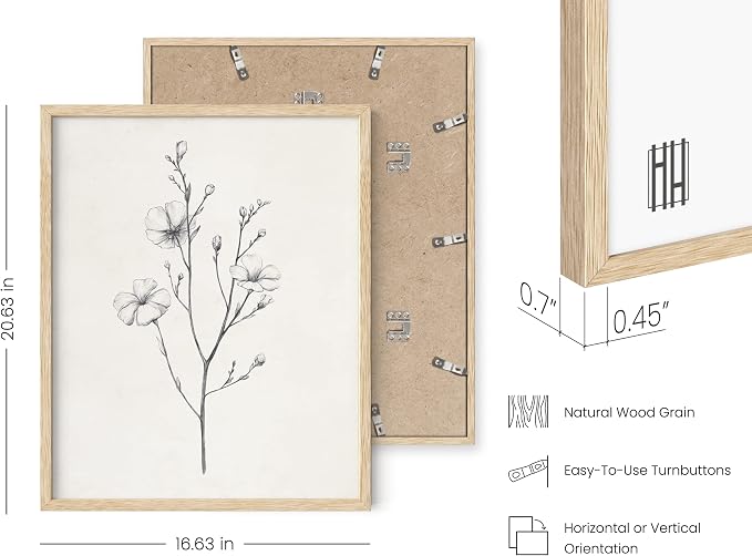 HAUS AND HUES Grey Floral Wall Art - Image 3